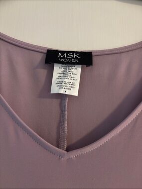 MSK Women Mauve V-Neck Top Dress, 1X